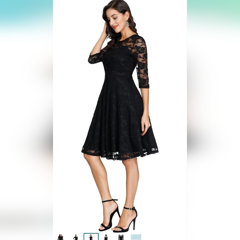 Elegant Black Lace Dress